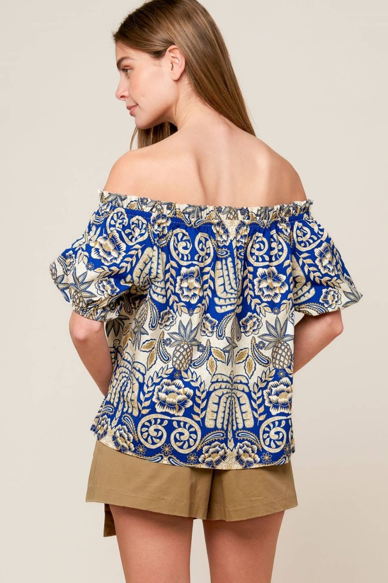 Stylish A Day at the Market Woven Top for Women - Breathable Summer Blouse for Casual Outings, Beach Vacations & Weekend Brunch
