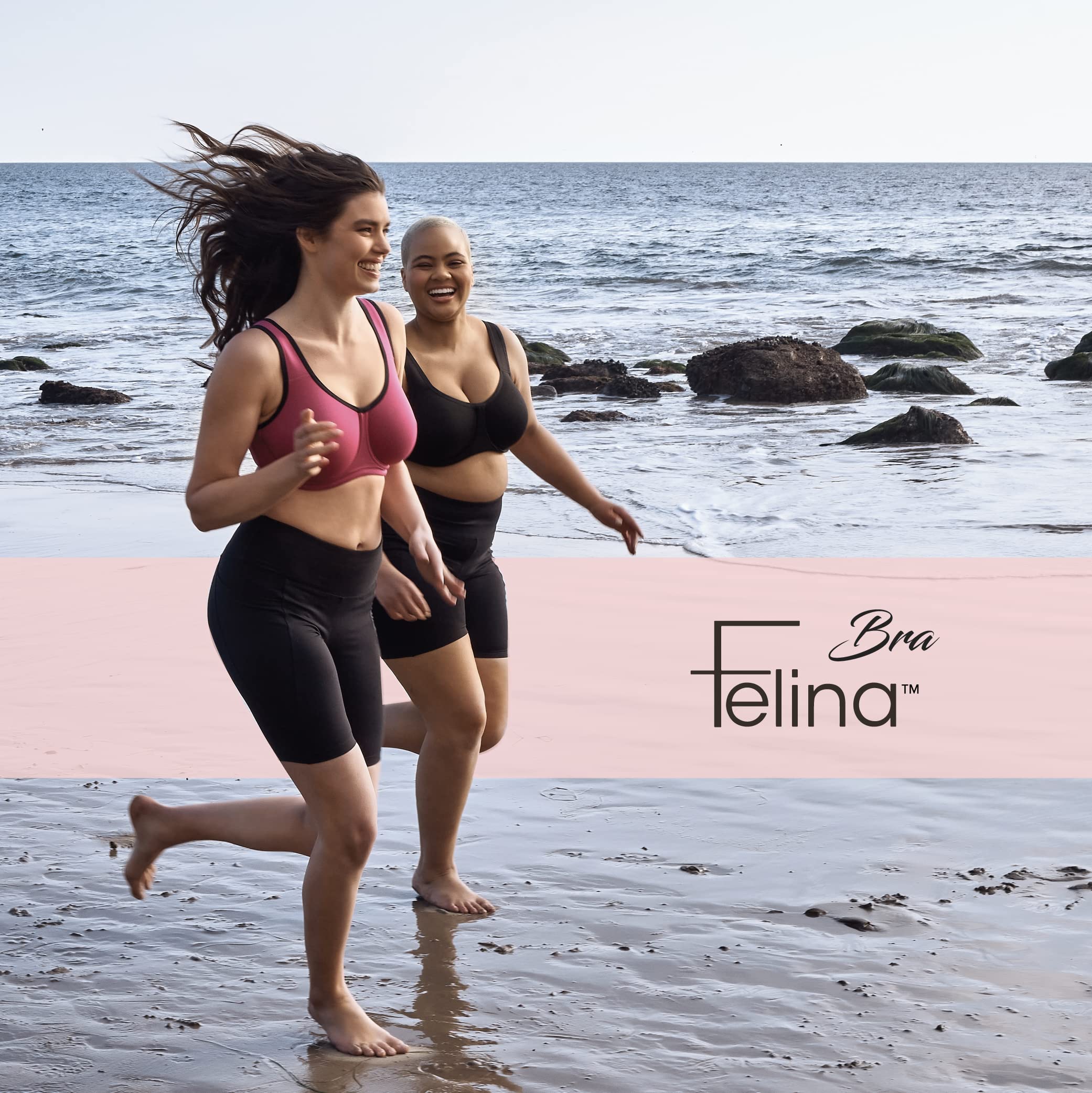 Felina Paramour Body X Underwire Sports Bra - High Support Workout Bra for Women, Comfortable & Breathable for Running, Yoga, Gym - Plus Size Options Available