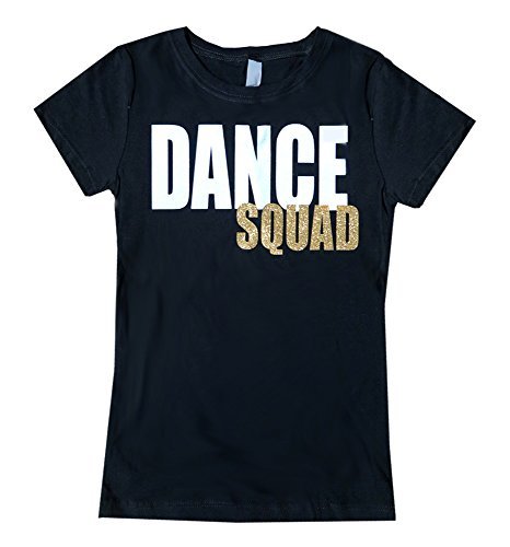 Dance Squad Glitter Princess T-Shirt for Girls - Child Size L (10/12) - White - Perfect for Dance Recitals, Birthday Parties, Playdates, School Performances & Costume Events