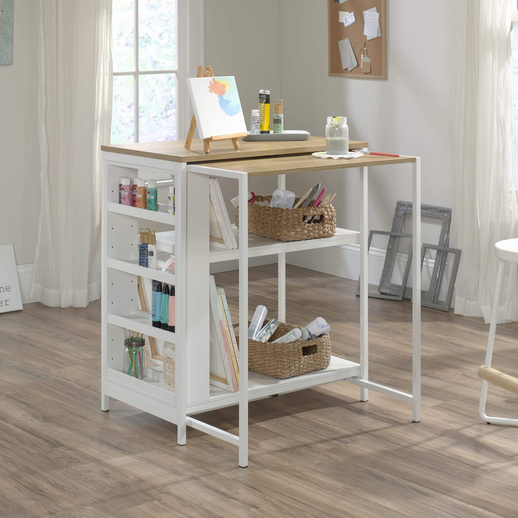 Sauder White Kitchen Island with Storage, 31.5
