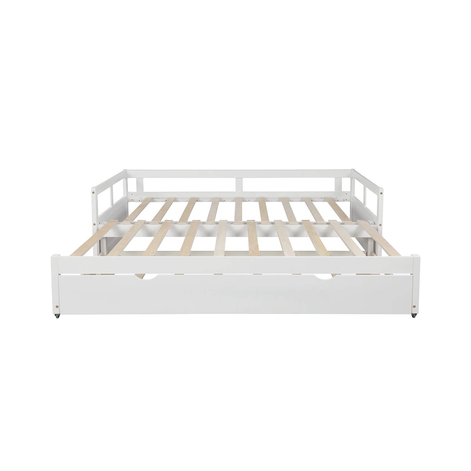 Convertible Daybed with Trundle - Twin to King Size Extendable Sofa Bed, 78.2