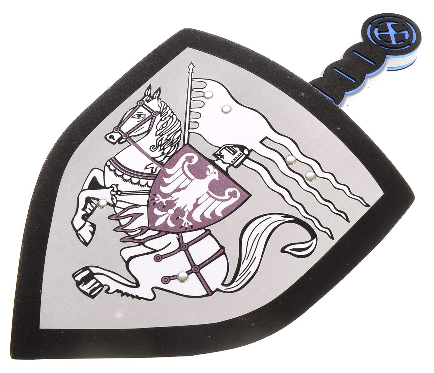 PowerTRC Foam Sword and Shield Play Set for Kids - Medieval Knight Role Play with White Eagle & Golden Lion Shields - Safe Foam Weapons for Pretend Battles & Fantasy Adventures - Perfect for Birthday Gifts, Costume Parties & Outdoor Play