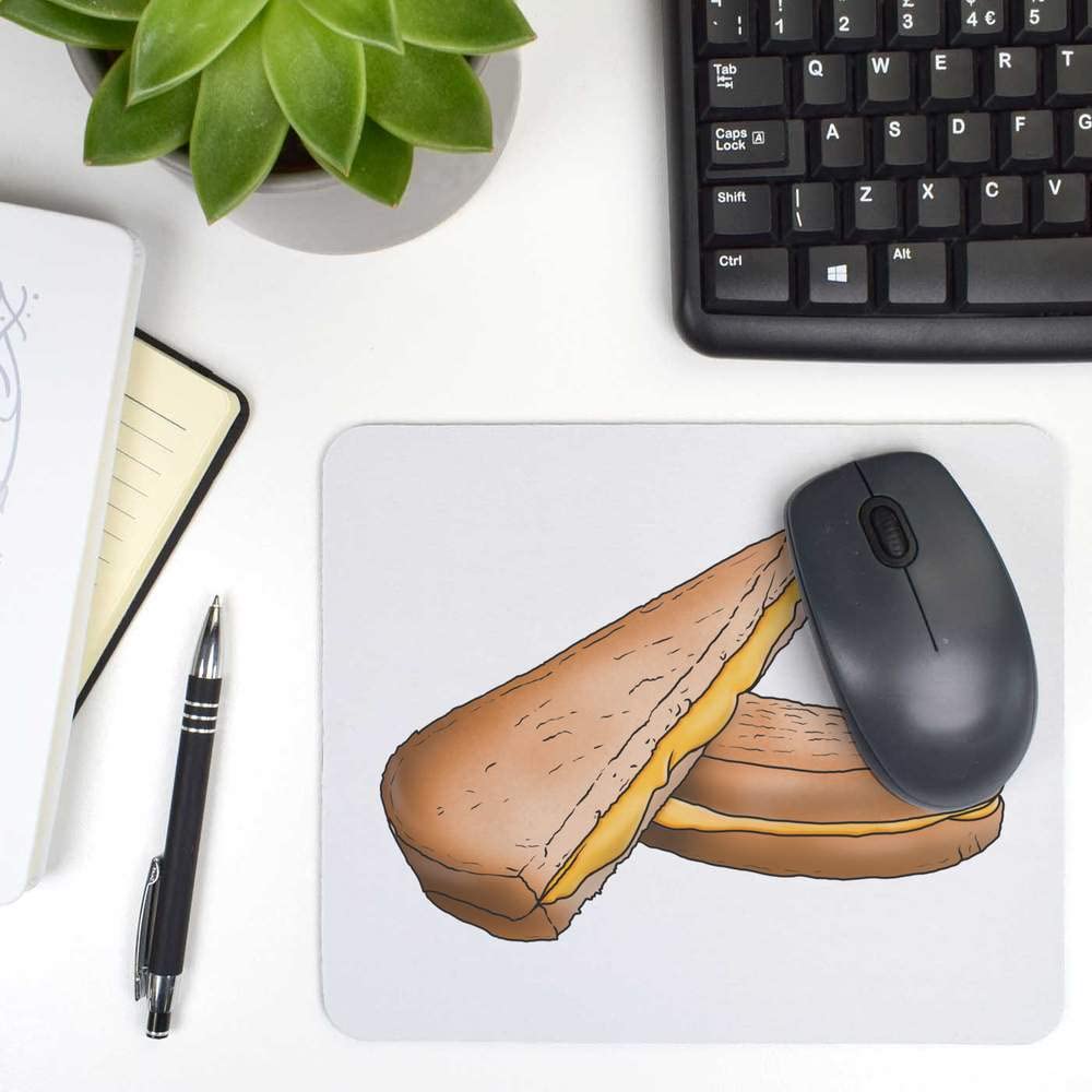 Premium Grilled Cheese Sandwich Mouse Pad & Desk Mat - Non-Slip Comfort for Office & Gaming (MO00019539) - Perfect for Work, Home & Gaming Setups