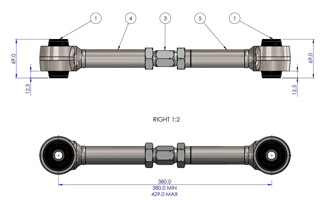 2022 Toyota Tundra SuperPro HD Adjustable Rear Upper Trailing Arm Set - Heavy Duty Suspension Upgrade for Off-Road & Towing Performance