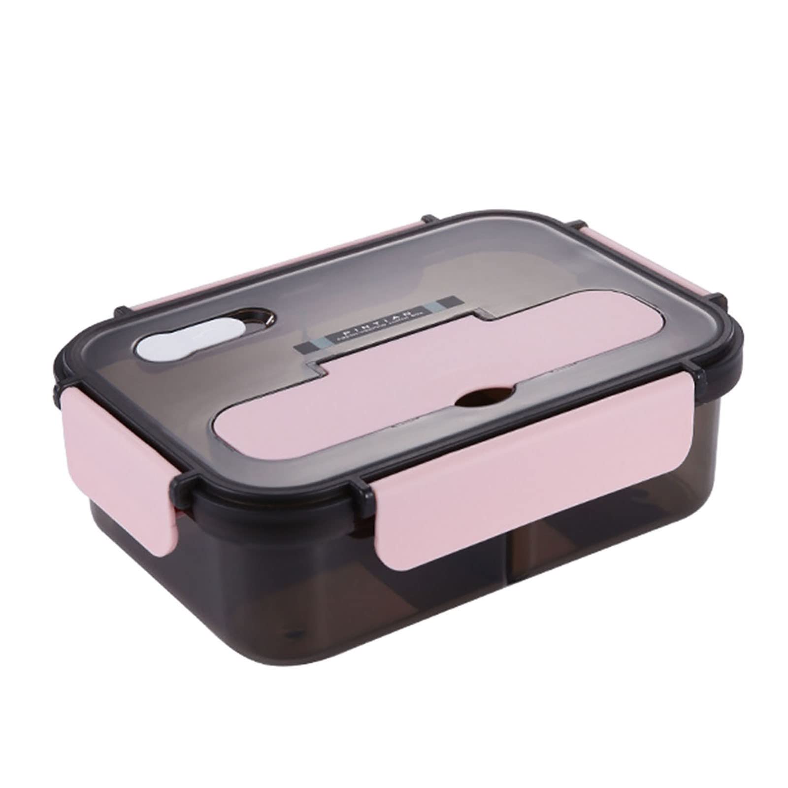 BPA-Free Plastic Lunch Box with Lid - Microwave & Dishwasher Safe, Leak-Proof Food Storage Container for Meal Prep, Office Lunch, Picnics & Travel - Includes Utensils (3-Piece Set)