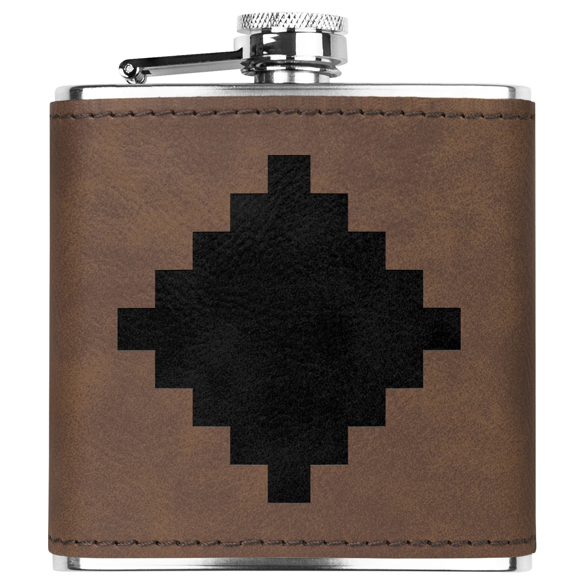 Authentic Southwestern Leather Flask with Western Metal Accents - Perfect for Cowboy Themed Parties, Outdoor Adventures, and Western Decor