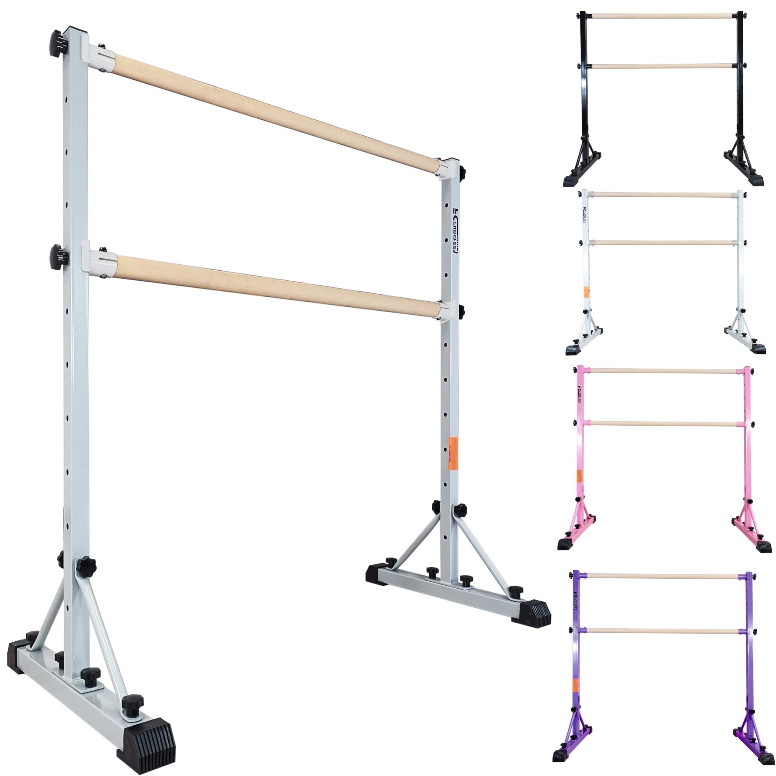 Adjustable Ballet Barre - Portable Dance Bar for Home & Studio, Sturdy Fitness Equipment for Dance, Balance & Stretching Exercises, Supports Up to 250 lbs - Perfect for Ballet Practice, Yoga & Workout Training