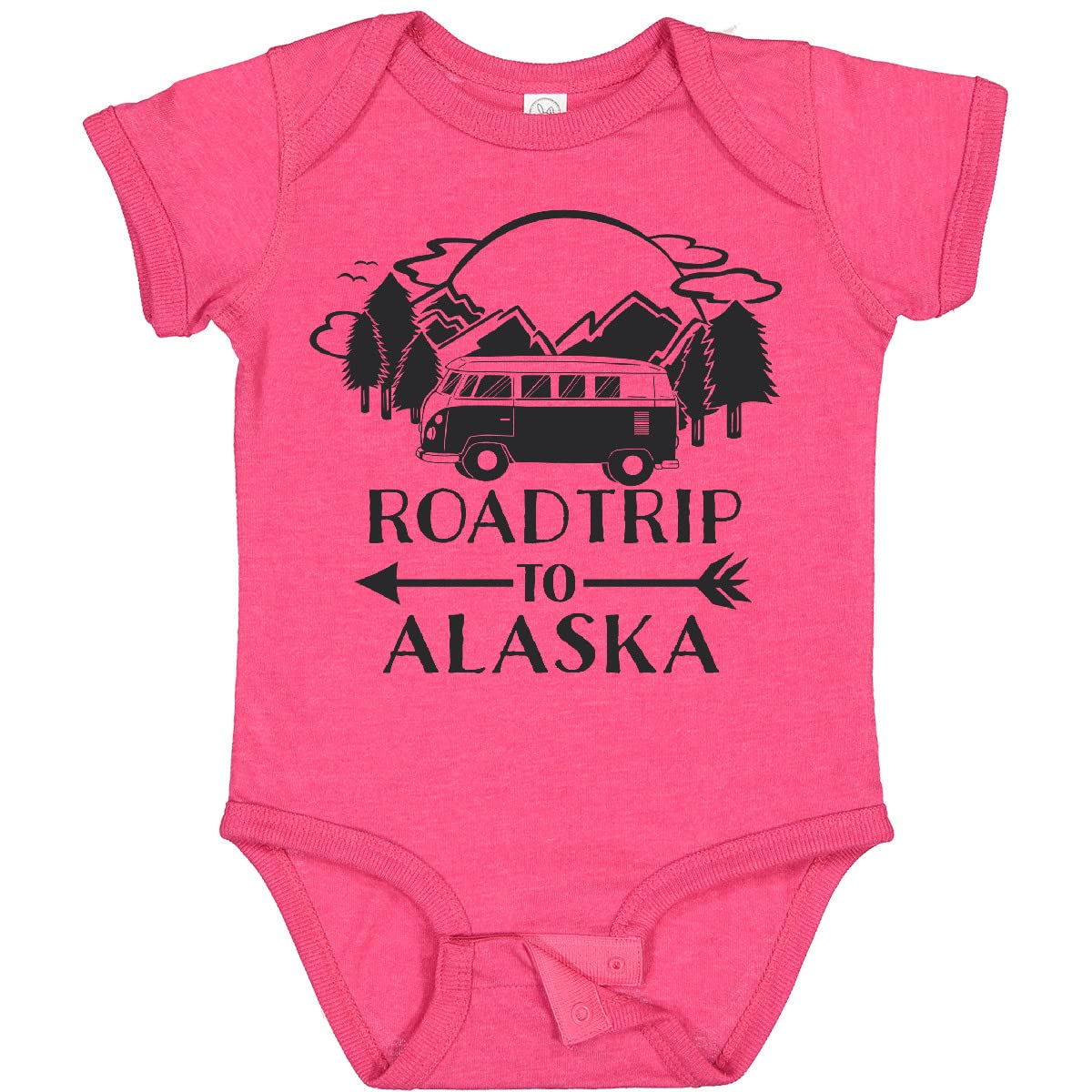 Inktastic Road Trip to Alaska Baby Bodysuit - Cute Infant Onesie for Travel Adventures, Alaska-Themed Baby Gift, Soft Cotton Unisex Outfit for Newborns & Toddlers - Perfect for Family Vacations, Road Trips & Photo Shoots