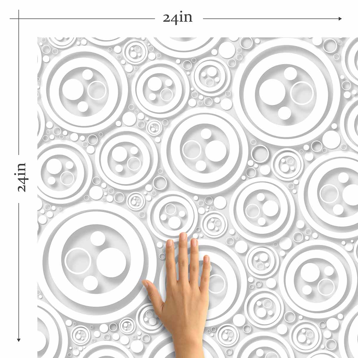 Grey Circle Peel and Stick Removable Wallpaper 9404 - Self-Adhesive Decorative Wall Covering for Bedroom, Living Room & Office Decor