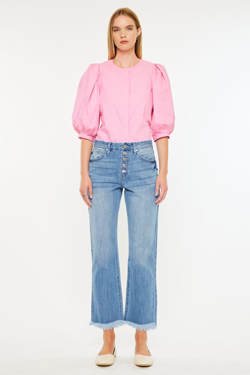Taurus High Rise Straight Leg Jeans for Women - Stretchy Denim Pants, Comfortable & Flattering Fit - Perfect for Casual Wear, Office & Date Nights