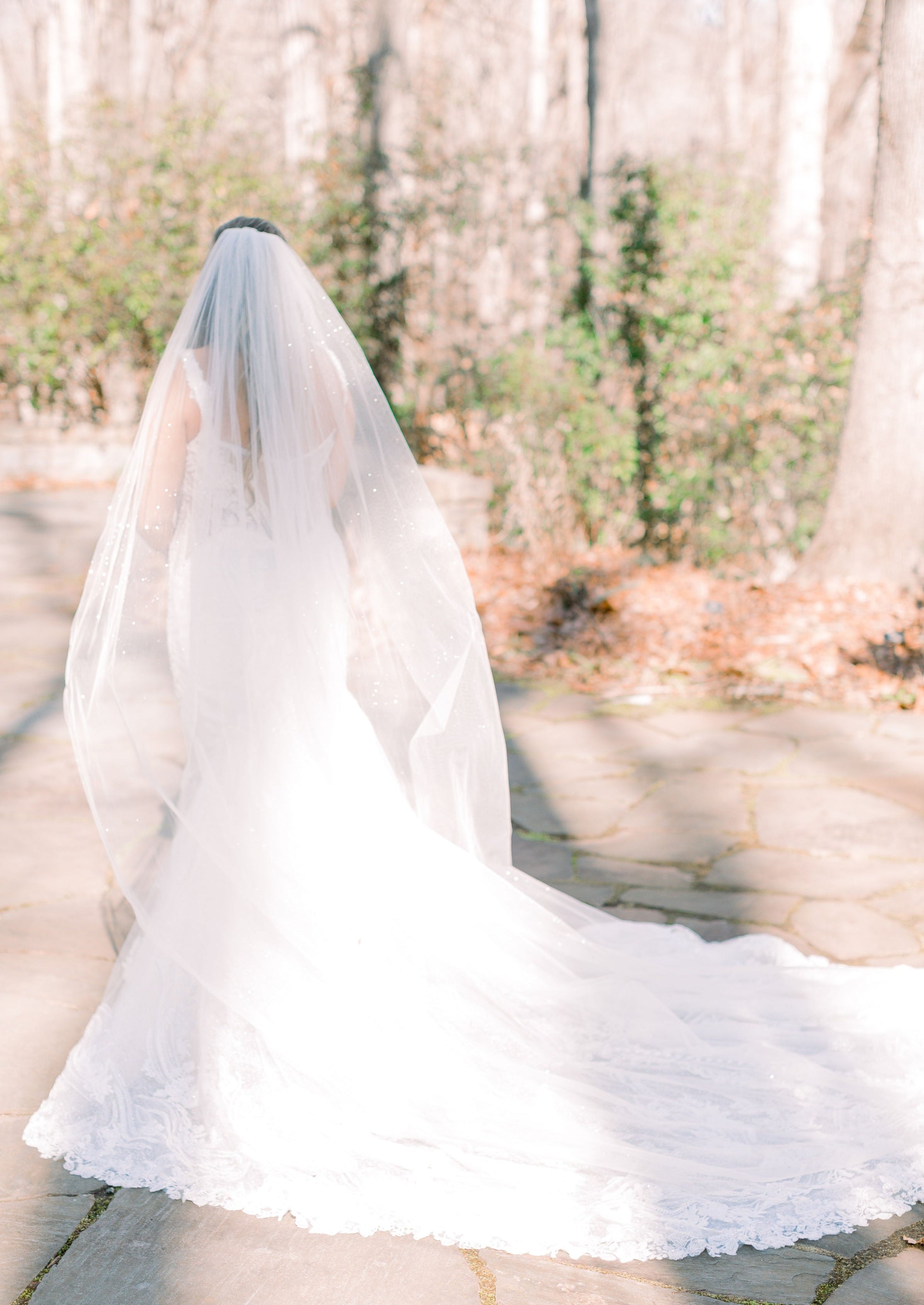 Kate Plain Cathedra Long Veil - Elegant Wedding Veil for Brides, Church Ceremony & Formal Events