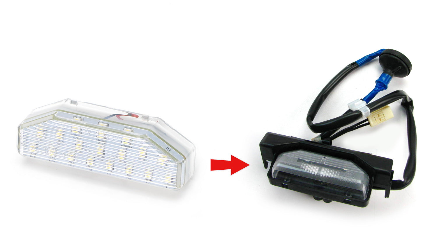OEM Replacement 18 SMD White LED License Plate Light Assembly for Mazda RX-8 - Bright Illumination for Night Driving & Enhanced Vehicle Appearance