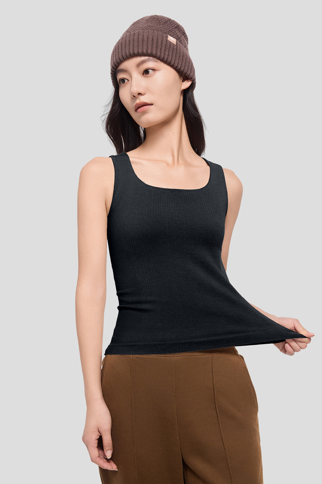 ShapeCore Women's Square Neck Thermal Vest - Cozy Fleece Lined Winter Layering Piece for Outdoor Activities and Casual Wear