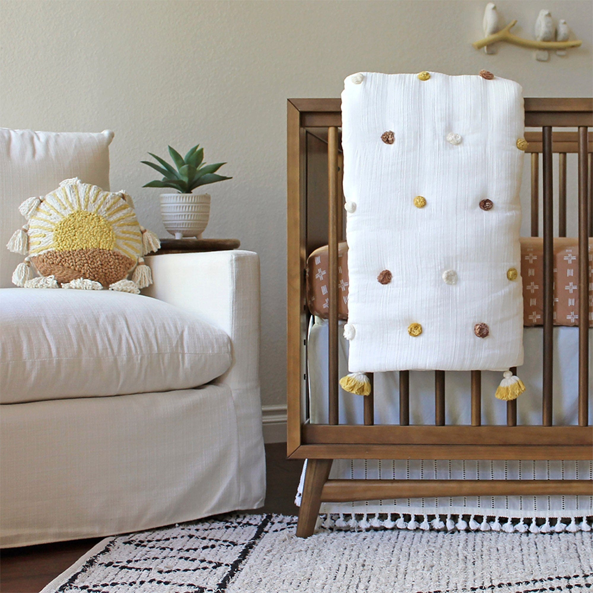 Organic Cotton Baby Sunshine Pillow Cover with Fill & Storage Bag - Soft Nursery Pillowcase for Newborns & Toddlers - Perfect for Crib, Stroller & Travel Use