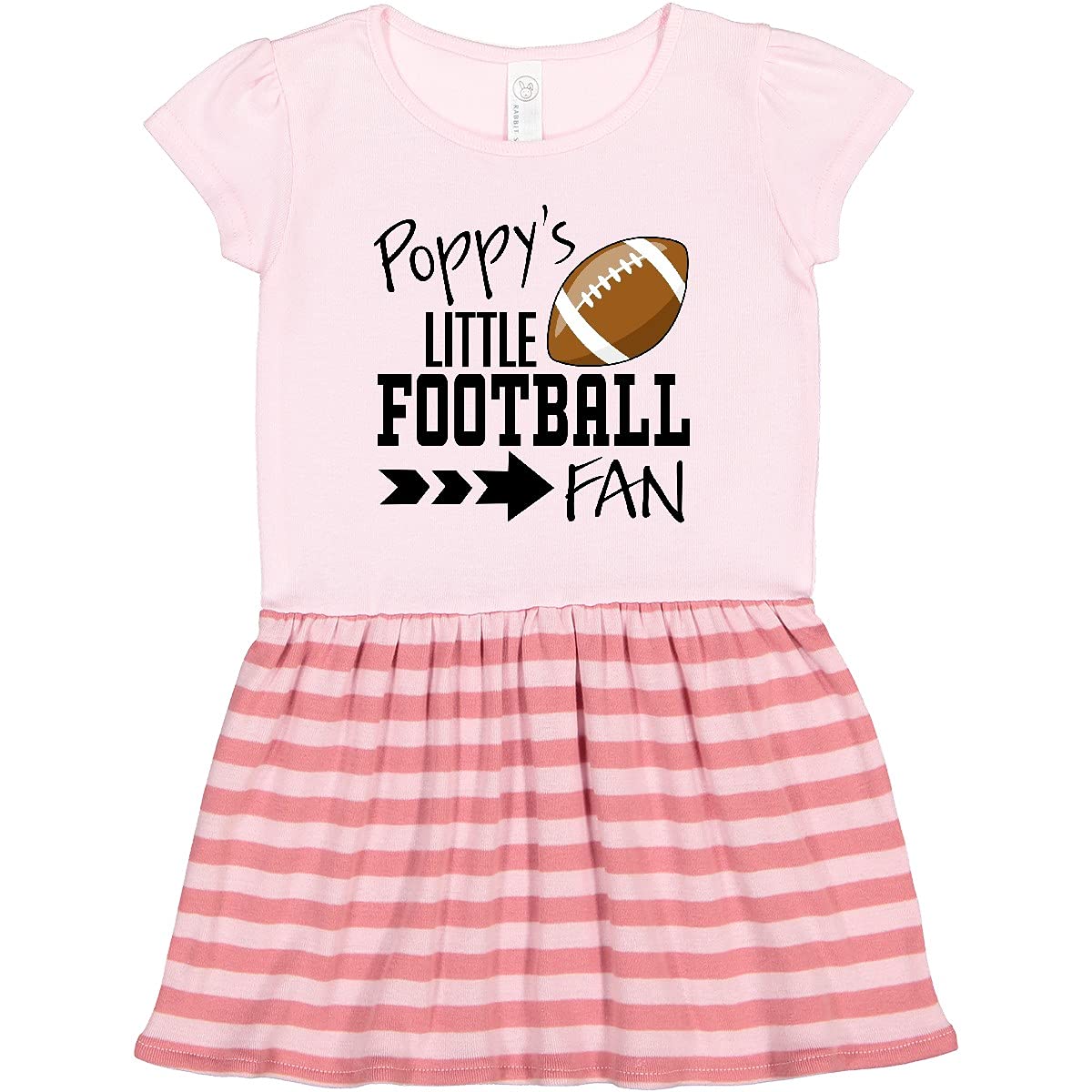 Inktastic Poppy's Little Football Fan Toddler Dress - Cute Baby Girl Outfit for Game Day, Sports Events & Family Gatherings