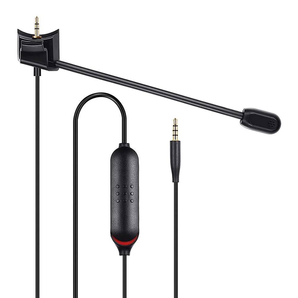 Bose QC45 QuietComfort 45 Headset Replacement Boom Microphone Cable with Mute Switch - Compatible with Gaming Headsets for PC, PS4, PS5, Xbox One X/S Controller - Perfect for Online Gaming, Streaming & Conference Calls