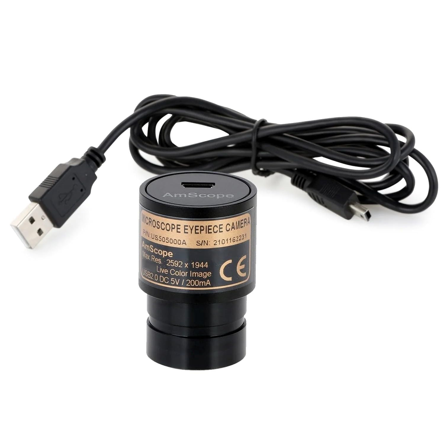 AmScope M149C-PB10-WM-E Digital Compound Monocular Microscope with 40x-1000x Magnification | WF10x & WF25x Eyepieces | LED Illumination | 0.3MP Camera & Software | Includes Slides & Accessories | Ideal for Students, Hobbyists & Home Science Labs | Perfect for Biology, Botany & Educational Use