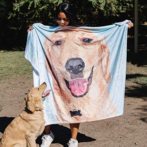 Custom Photo Blanket for Dogs - Personalized Pet Portrait Blanket 30x40 Inches - Unique Christmas, Birthday & New Year Gift for Dog Lovers, Cat Owners, Pet Parents - Cozy Throw for Home, Office & Travel
