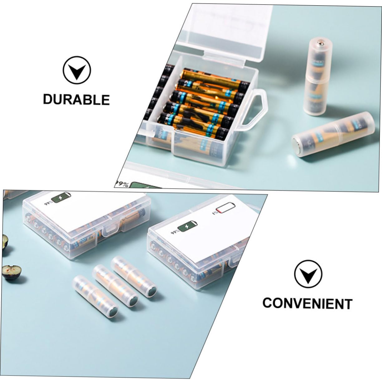 8-Piece PP Material Battery Case Holder & Converter Adapter Box - Durable Charger Storage Organizer for AA AAA Batteries | Perfect for Home, Office & Travel Use
