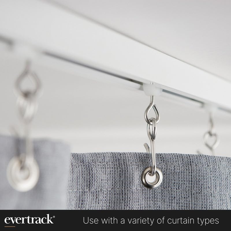 Stainless Steel Curtain Hooks - 5 Pack for Drapes & Room Dividers - Home & Office Use