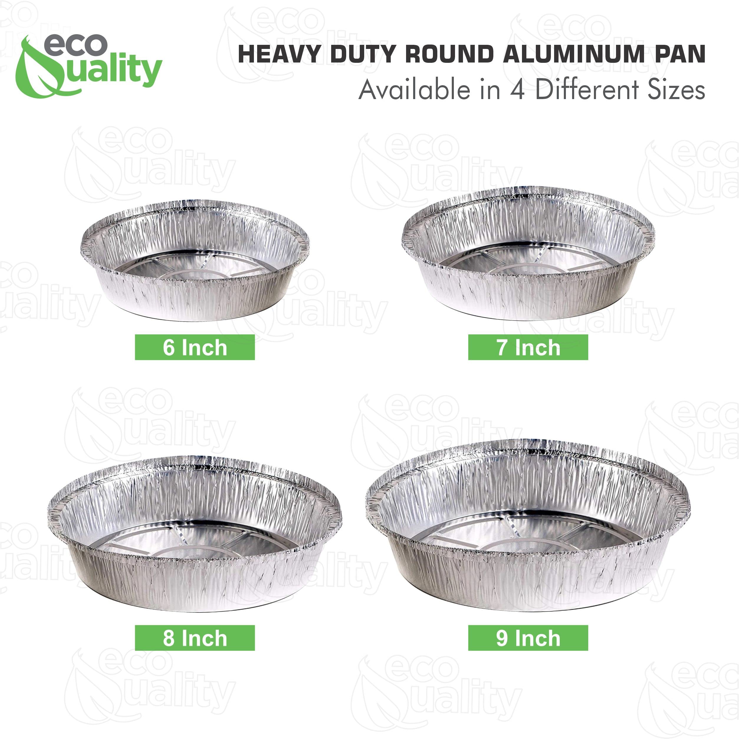 EcoQuality 500 Pack 9 Inch Disposable Round Aluminum Foil Pans - Premium Takeout Containers for Baking, Cooking, Catering - Perfect for Restaurants, Parties, Picnics & Meal Prep (No Lids Included)