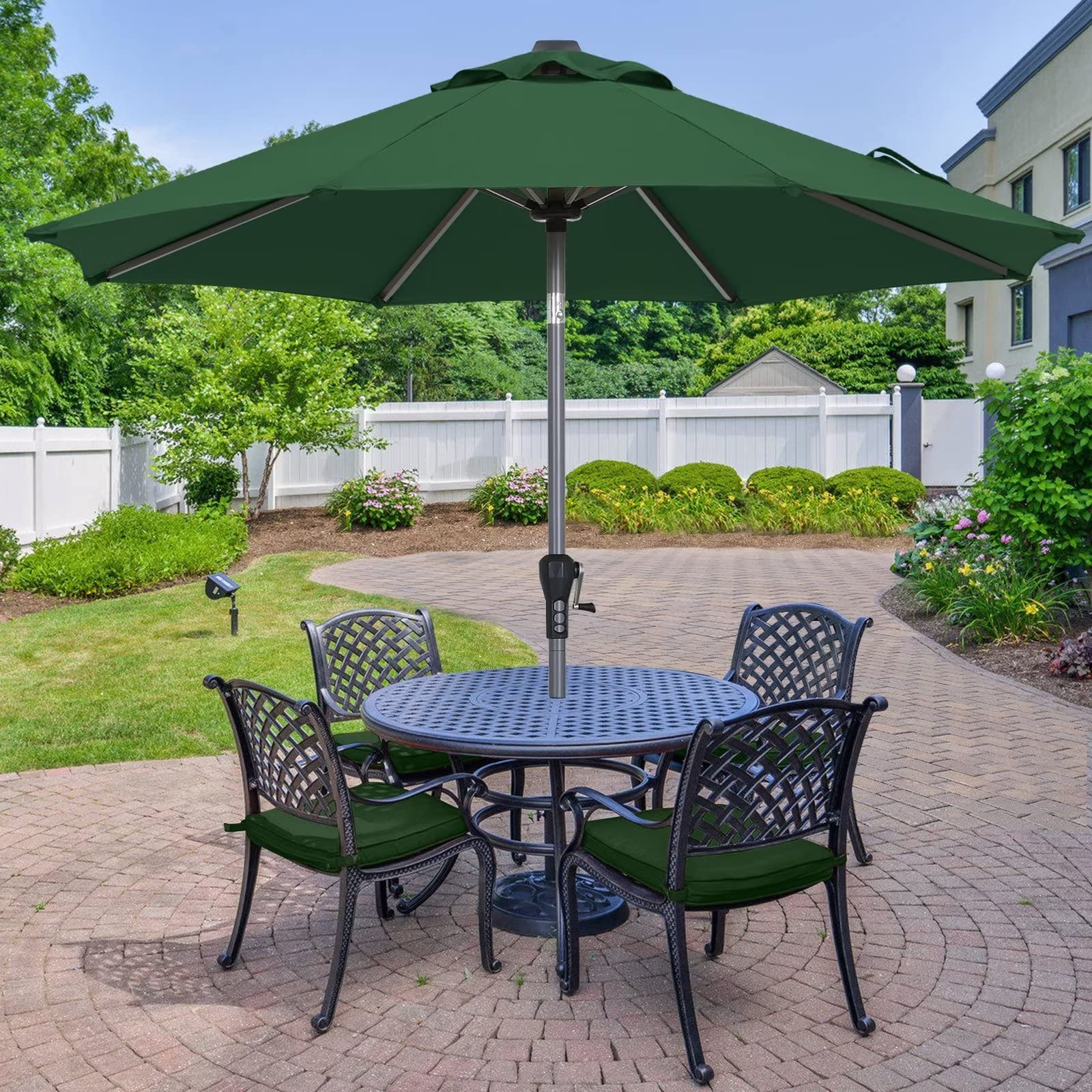 ABCCANOPY 10ft Olefin Market Umbrella - Heavy Duty Aluminum Patio Umbrella with 8 Reinforced Ribs for Outdoor Dining, Poolside Lounging & Garden Parties