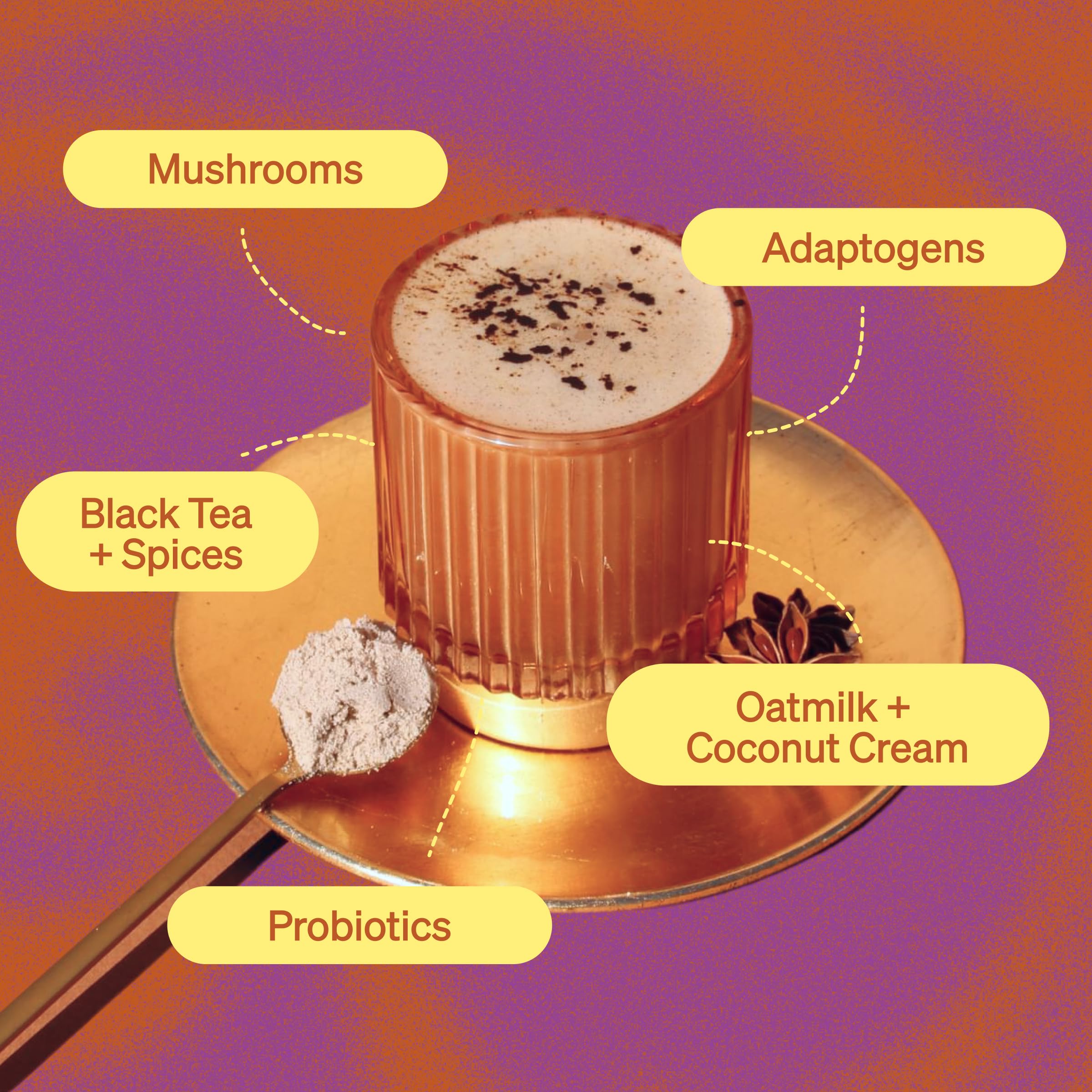 Clevr Blends Starter Kit (2-Pack) - Chai Tea & Golden Turmeric SuperLatte Instant Mix with Oat Milk, Coconut Creamer, Lion’s Mane, Reishi Mushrooms, Organic Spices & Probiotics | Includes Frother | Perfect for Home, Office & Travel | Dairy-Free, Vegan-Friendly Energy Boost