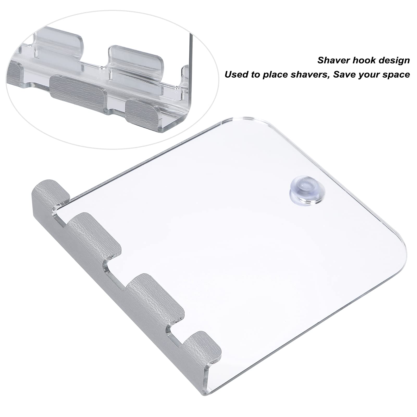 Anti-Fog Shower Mirror with Razor Holder - Bathroom Wall Mirror for Shaving & Grooming - Perfect for Home, Salon, and Gym Use