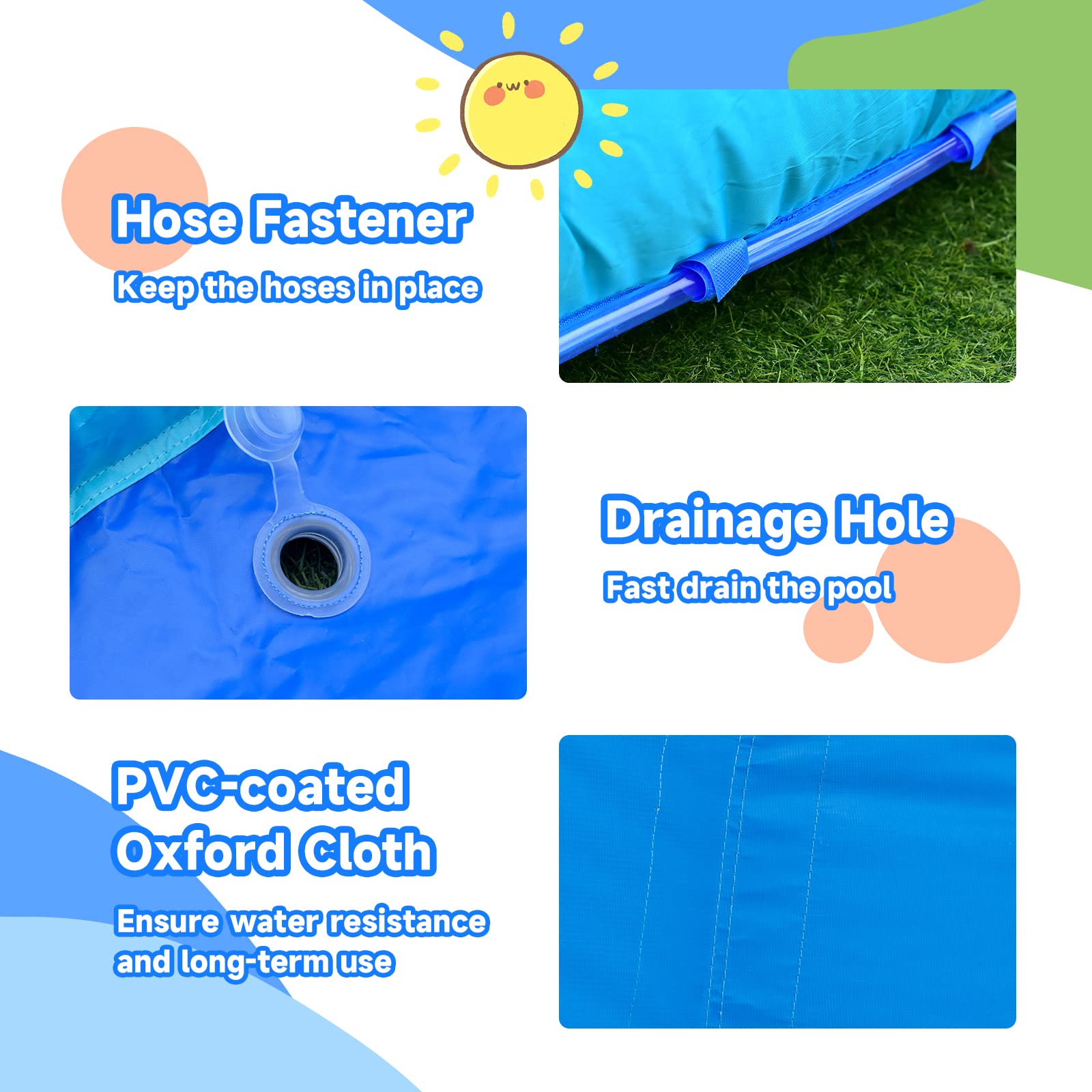 HONEY JOY Inflatable Water Slides for Kids - Bounce House with Long Slides, Climbing Wall, Splash Pool & Water Cannons | Backyard Water Park for Summer Fun | Perfect for Birthday Parties, Family Gatherings & Outdoor Play (Blower Not Included)