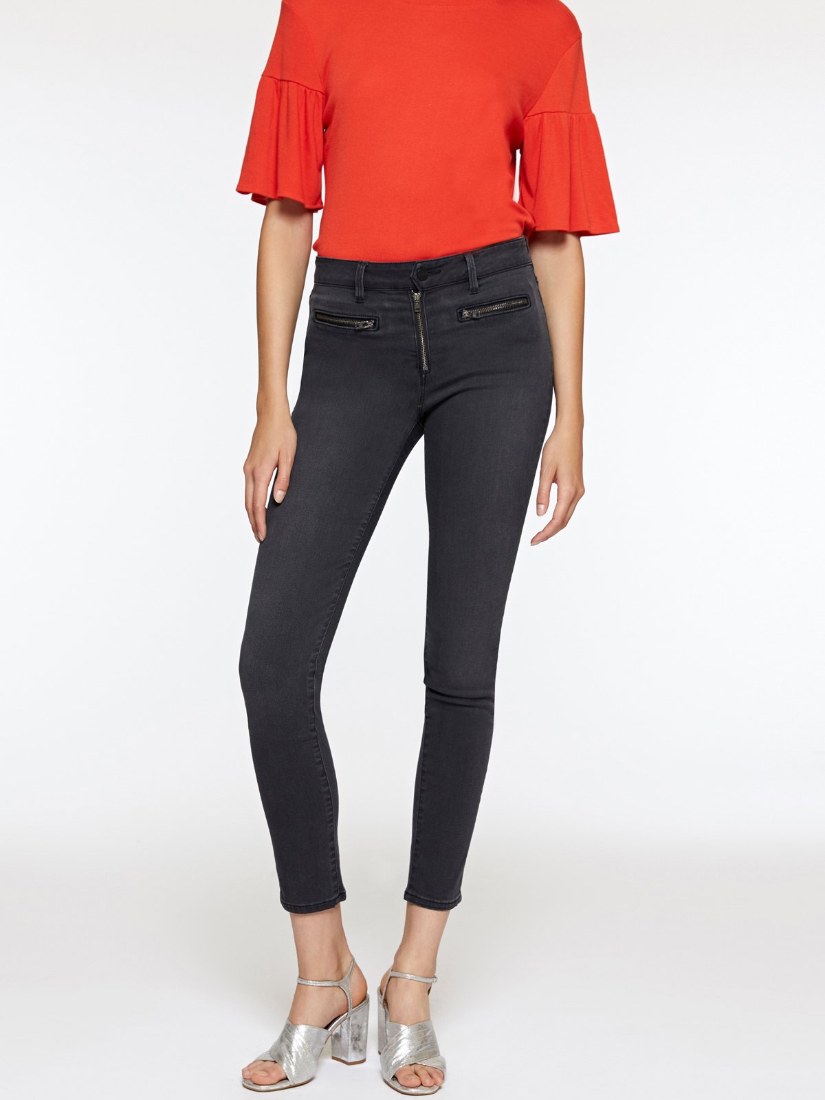 Sanctuary Women's Jr Robbie Zip-Pocket Skinny Jeans - Black Wash Size 32 | Stretch Denim Pants for Casual Wear & Night Out
