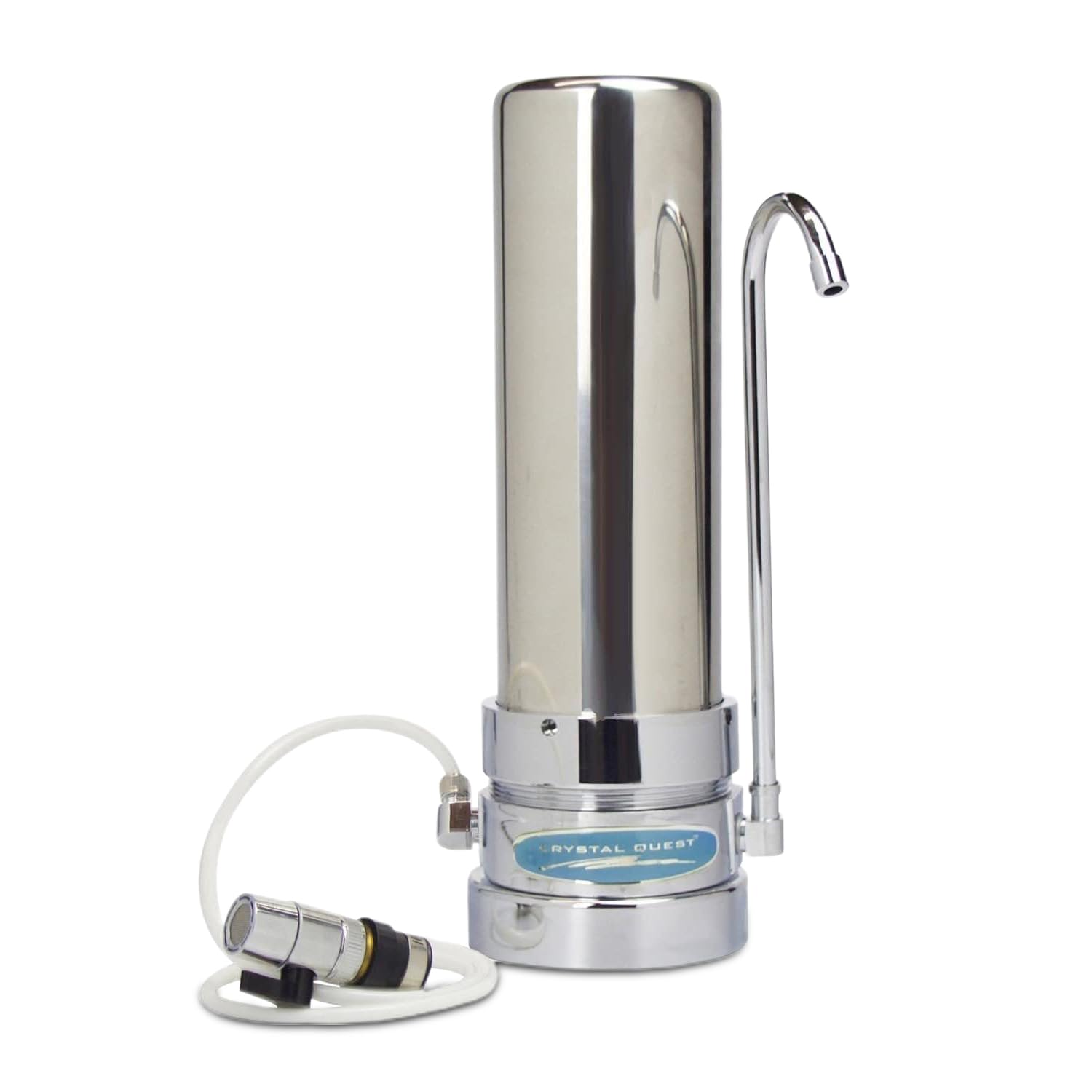 Smart Single Cartridge Countertop Water Filter System for Arsenic Removal - Stainless Steel Design by Crystal Quest | Perfect for Home, Office & RV Use