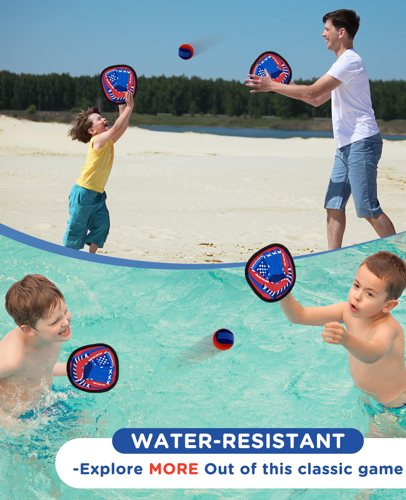 **Aywewii Toss and Catch Ball Set - Outdoor Beach & Pool Toys for Kids, Baseball Catch Game for Toddlers - Fun Birthday Gifts for 3,4,5 Year Old Boys & Girls - Perfect for Easter Basket Stuffers, Backyard Play & Summer Activities**