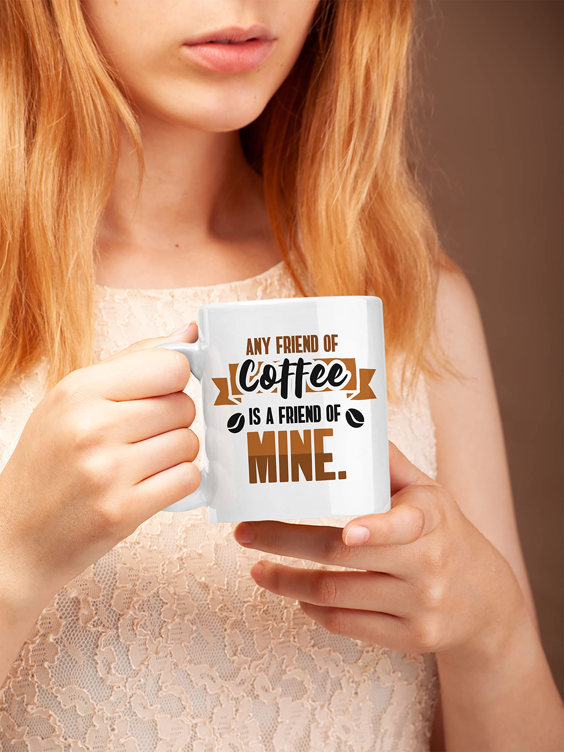 White Ceramic Coffee & Tea Mug (15oz) - Perfect for Home, Office & Gifts | Any Friend of Coffee Is a Friend of Mine