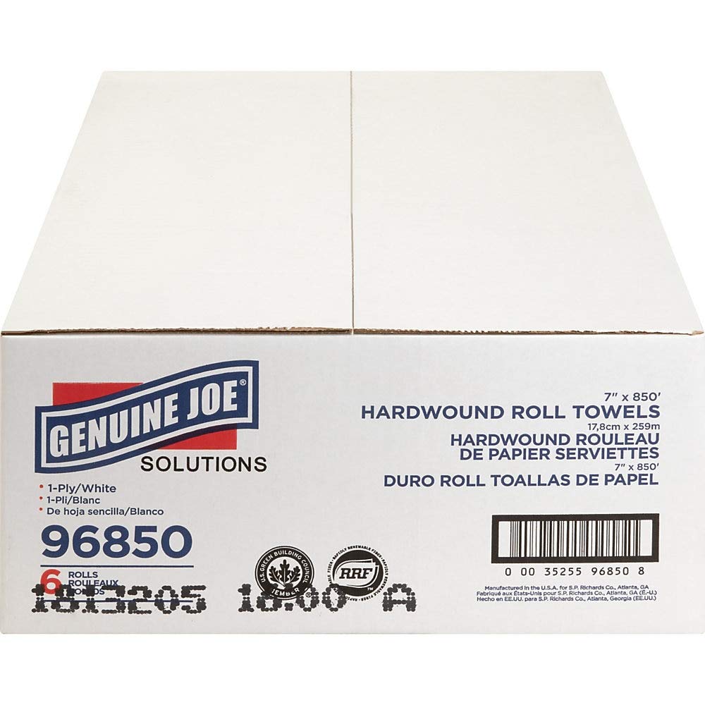 2-Pack of 6 Rolls Solutions 850' Hardwound Paper Towels - Heavy-Duty Commercial Grade for Kitchen, Restaurant & Office Cleaning