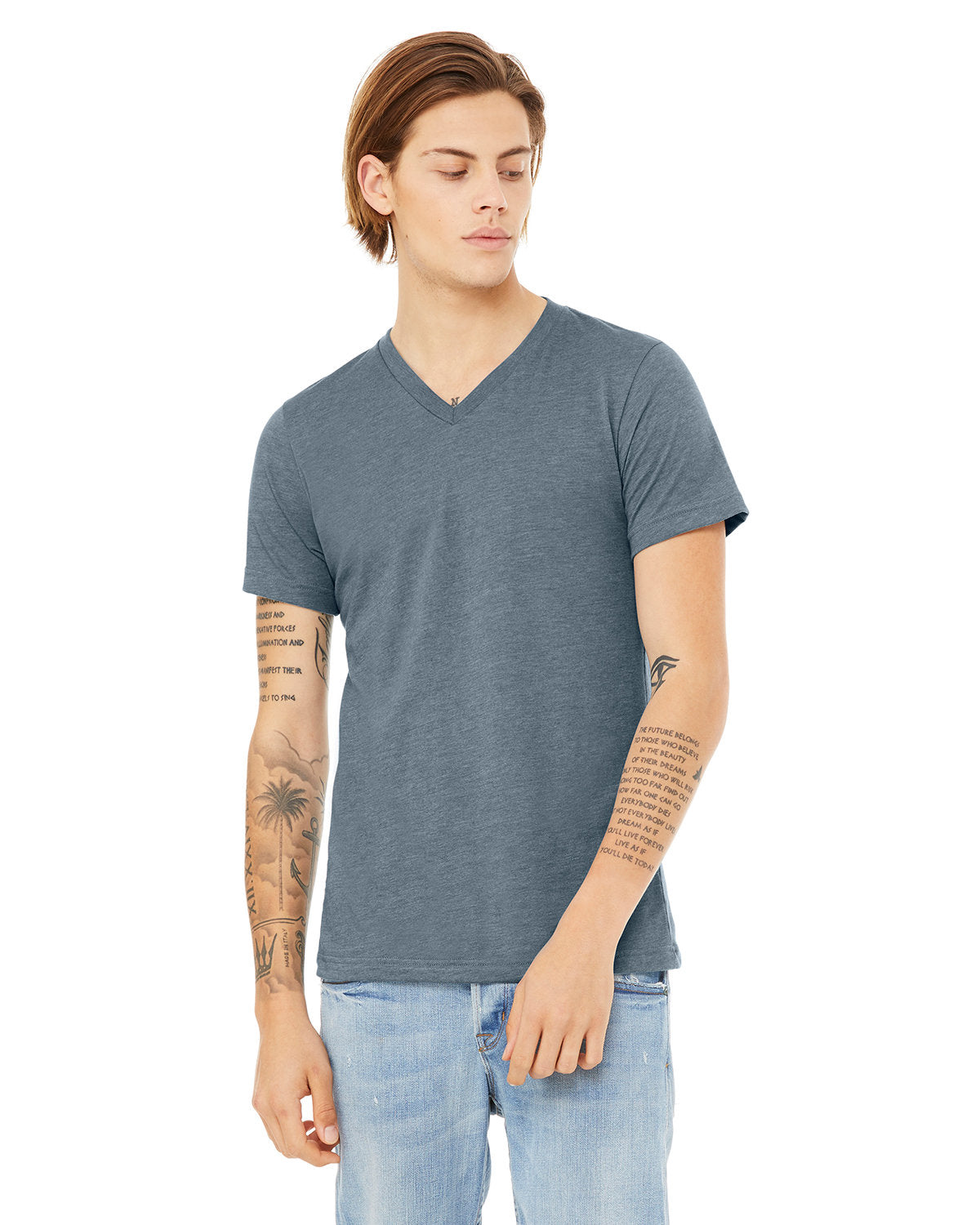 Bella + Canvas 3005 Unisex Soft Jersey Short Sleeve V-Neck T-Shirt - Comfortable Casual Tee for Men & Women - Perfect for Everyday Wear, Gym, and Layering