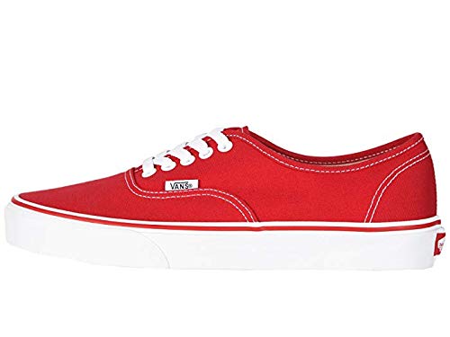Vans Authentic Classic Skate Shoes - Men's Size 9 in Vibrant Red | Comfortable Canvas Sneakers for Skateboarding, Casual Wear & Street Fashion