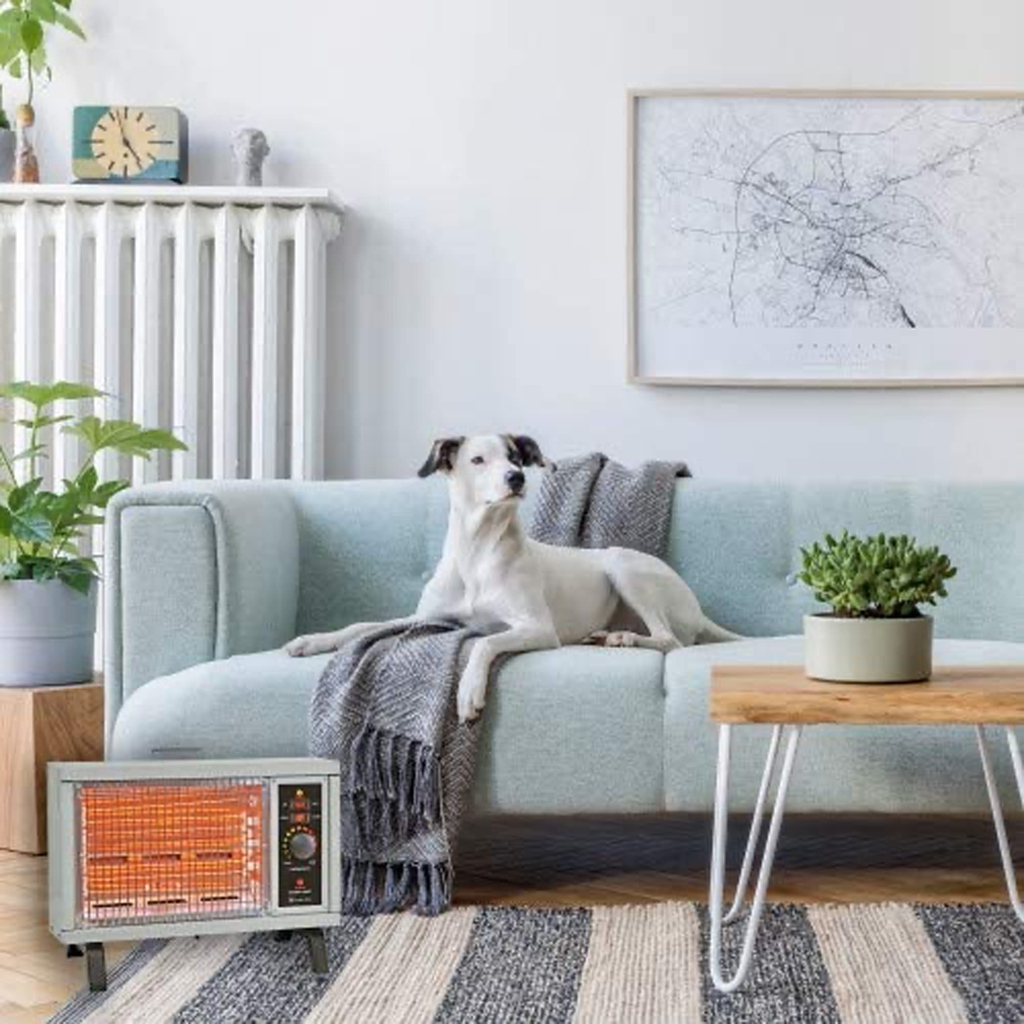 1500W Portable Electric Space Heater with Adjustable Thermostat - Indoor Radiant Heater for Home, Office & Patio - Covers Up to 1000 Sq.Ft (White) - Perfect for Winter Warmth & Energy-Efficient Heating