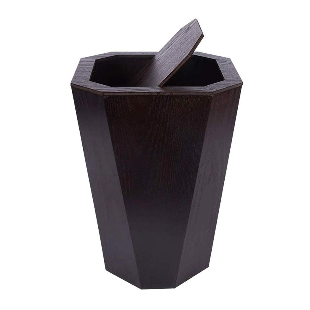 Jinyi2016SHOP 6.6 Gallon Wooden Trash Can with Lid - Stylish Household Garbage Bin for Kitchen, Office, Dormitory & Home - Eco-Friendly Waste Storage Solution (Color A) | Perfect for Small Spaces & Odor Control