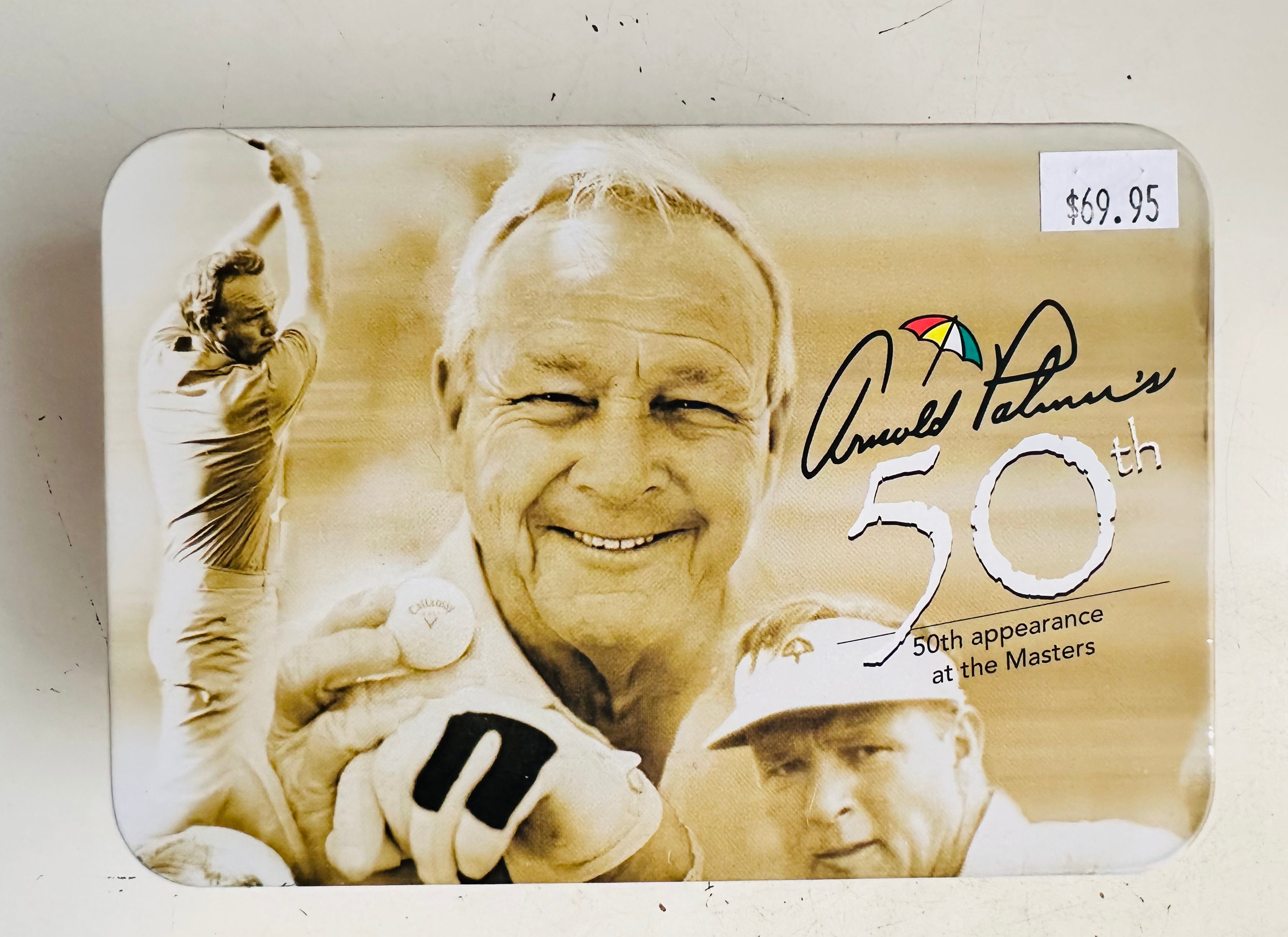 Arnold Palmer 50th Masters Commemorative Golf Balls & Coin Tin Set - Limited Edition Collectible for Golf Enthusiasts - Perfect for Display, Gifts, and Golf Memorabilia Collections
