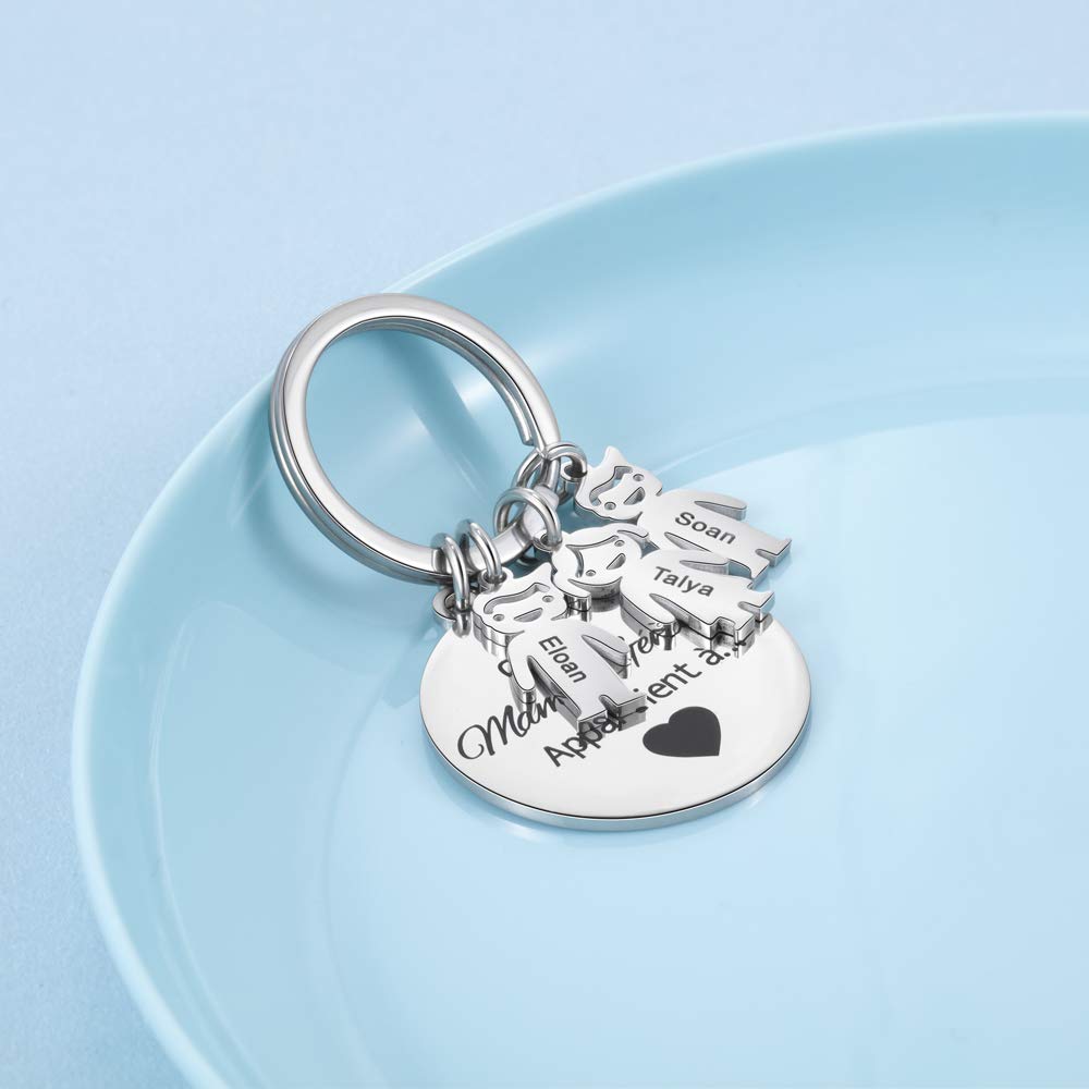 Kaululu Custom Engraved Name Doll Keychain - Personalized Gift for Dad, Family & Special Occasions | Unique Keychain for Birthdays, Anniversaries & Father's Day