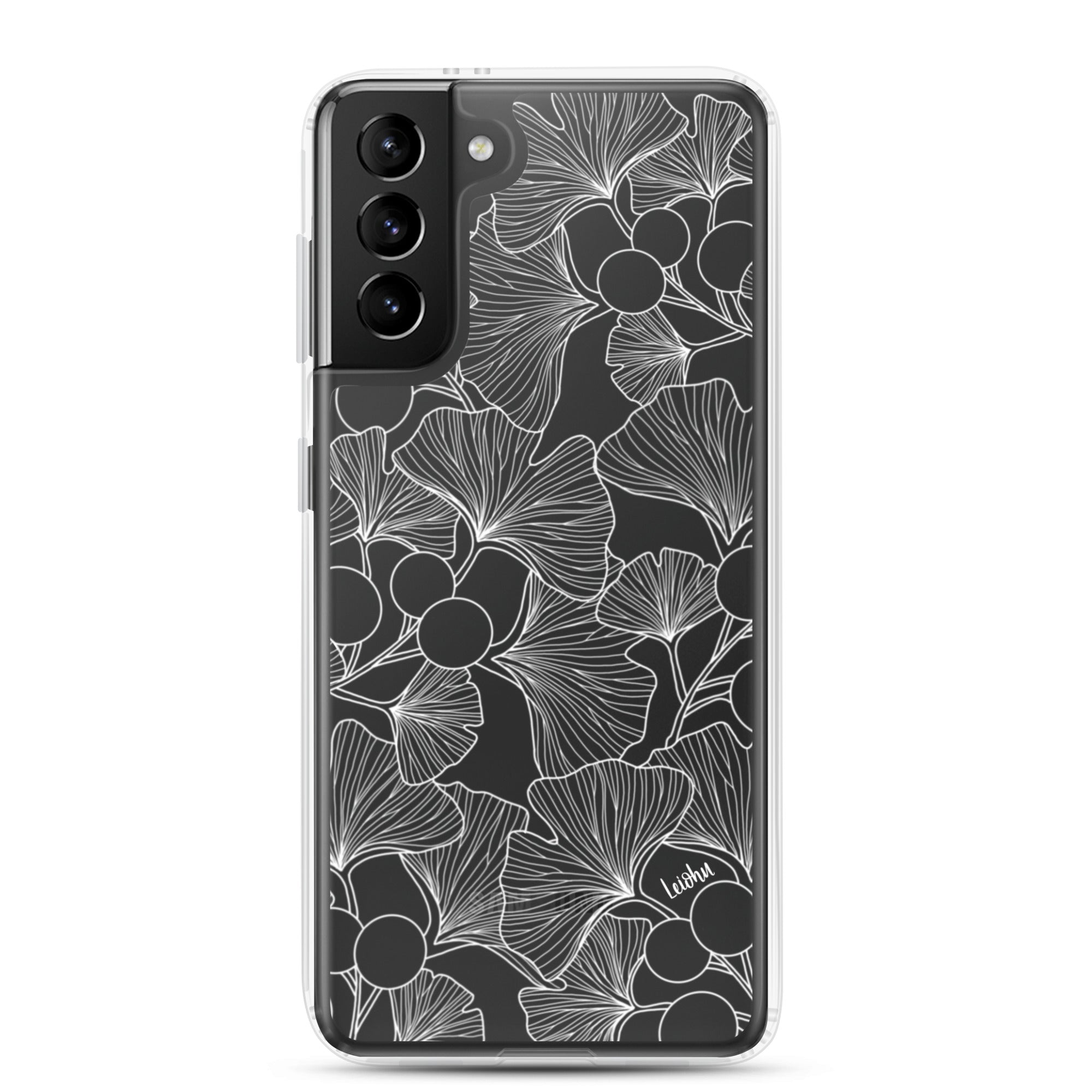 Premium Gingko Clear Case for Samsung Galaxy - Slim Protective Phone Cover for Everyday Use, Travel & Work
