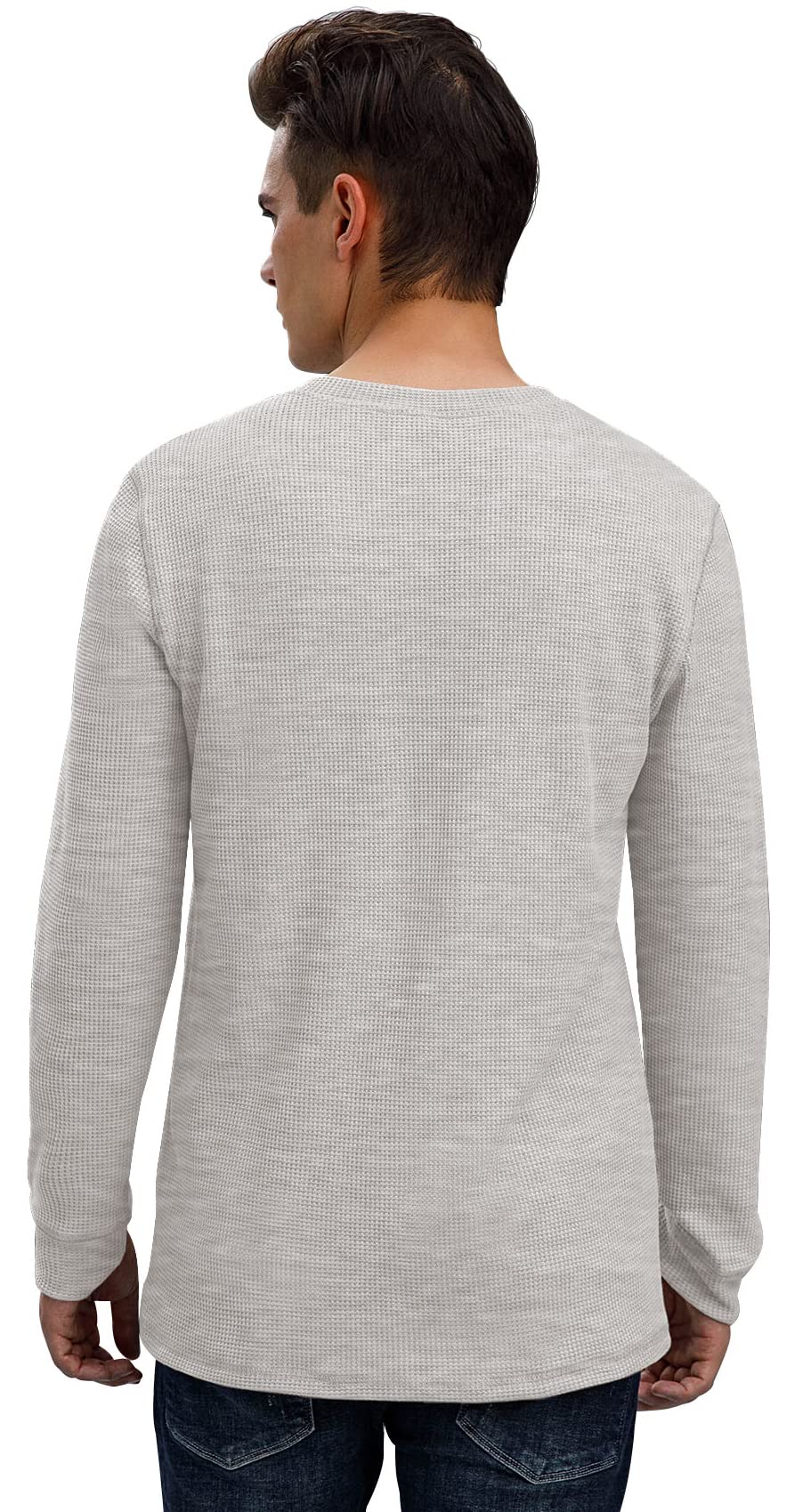 Sailwind Men's Long Sleeve Waffle Henley Shirt - Soft Thermal Casual Button Down Top for Fall & Winter - Perfect for Outdoor Activities, Camping and Layering