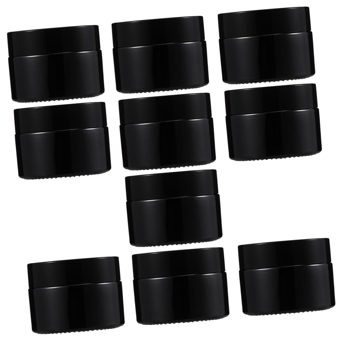 10pcs Black Empty Cream Bottles with Lids - Small Cosmetic Jars for Lotion, Sample & Travel - Glass Containers for Skincare, Makeup & DIY Beauty Products - Perfect for Home, Salon & On-the-Go Use