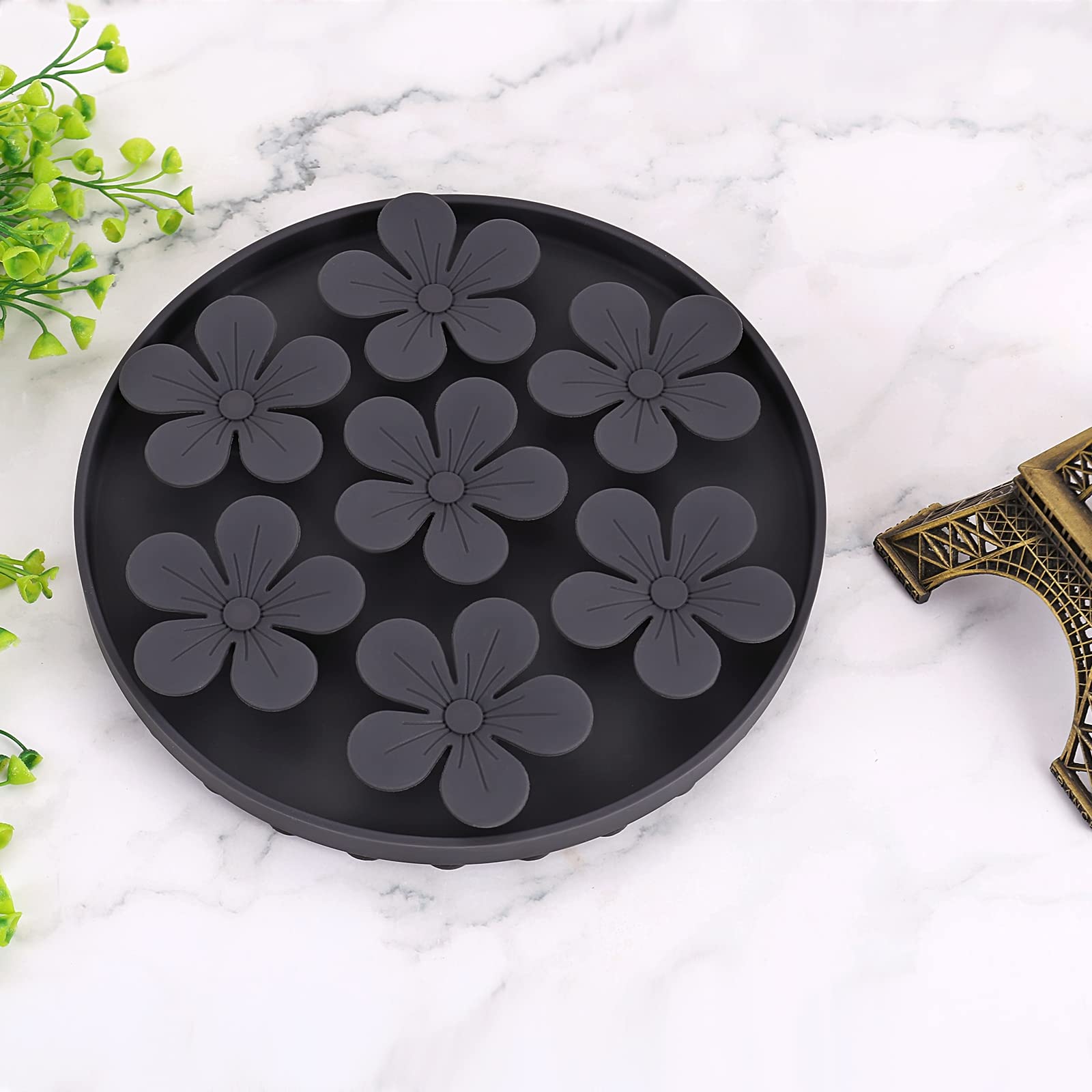 Slow Feeder Cat Dog Bowl - Flower Shaped Silicone Rubber Pet Food Dish to Reduce Eating Speed for Puppy, Kitten & Adult Pets - Perfect for Fast Eaters & Mealtime Enrichment