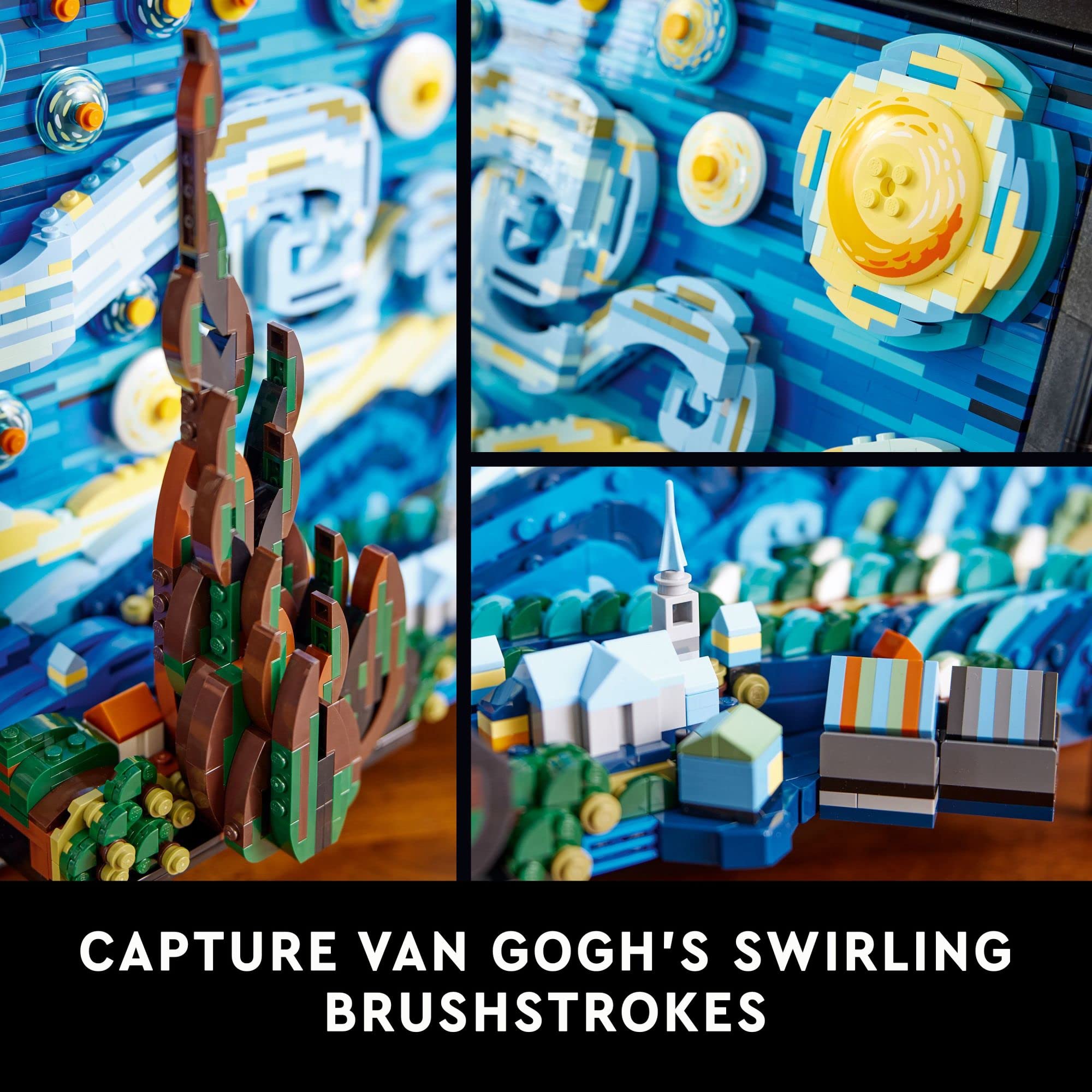 LEGO Ideas Vincent Van Gogh The Starry Night Building Set - 3D Puzzle for Adults Ages 18+, Home Decor Wall Art, Creative Gift for Artists & Van Gogh Fans - Perfect for Office Decor, Birthday Gifts & Art Lovers Collections (Set 21333)