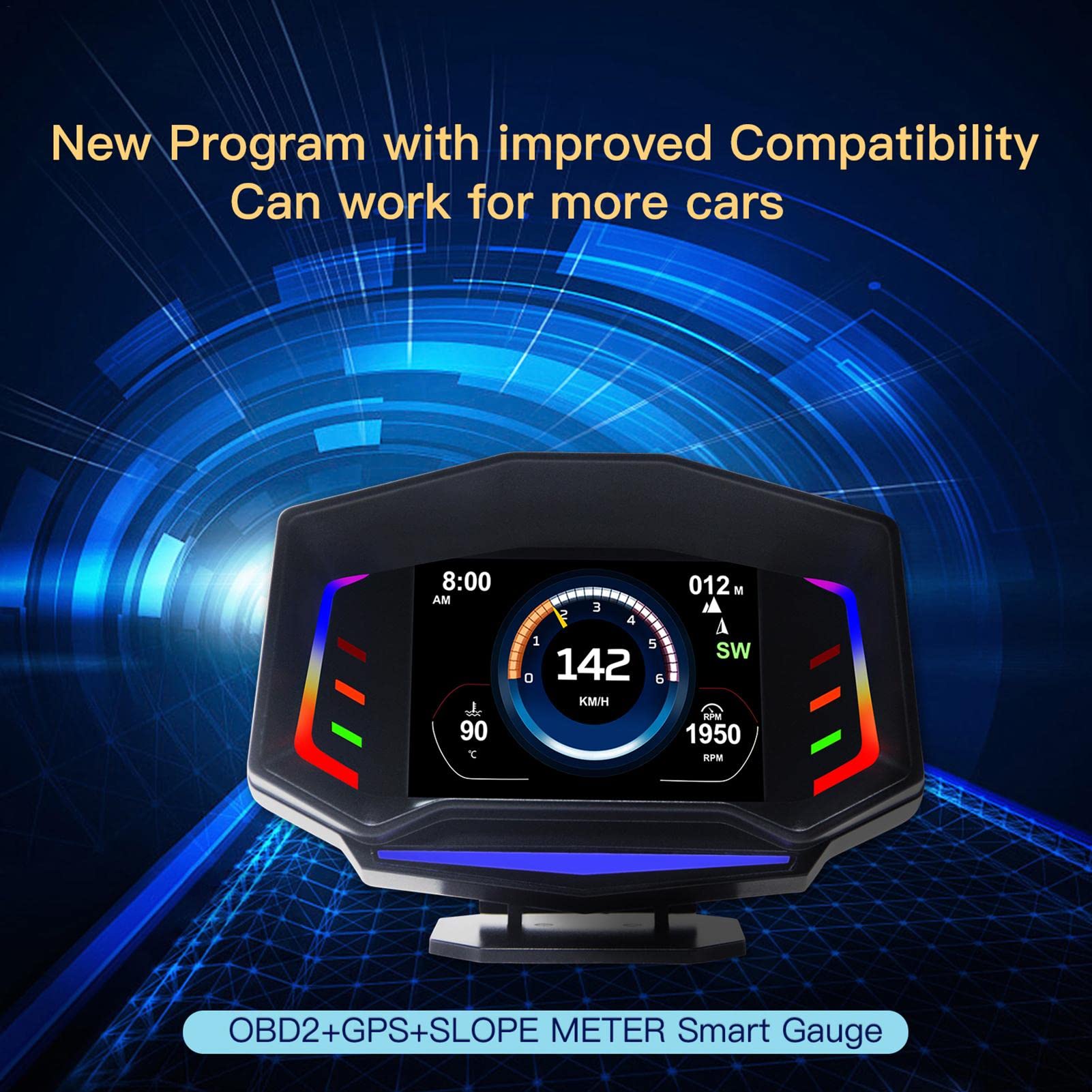 3 Car Head Up Display (HUD) - Large LCD Screen with Speed Alarm & Trip Meter | Universal Vehicle HUD Projector for Safe Driving | Perfect for Night Driving, Long Road Trips & Speed Monitoring