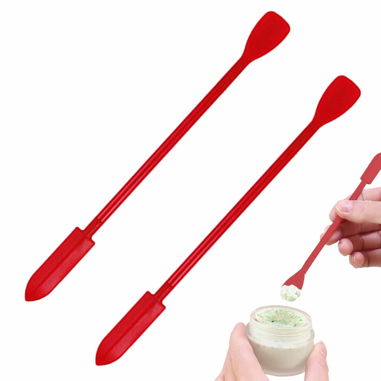 pologmase Makeup Spatula - 2 Pack Reusable Silicone Beauty Spatulas for Cosmetics, Creams, Skincare & DIY Crafts | Perfect for Foundation, Lip Balm, Face Masks & Small Bottle Applications