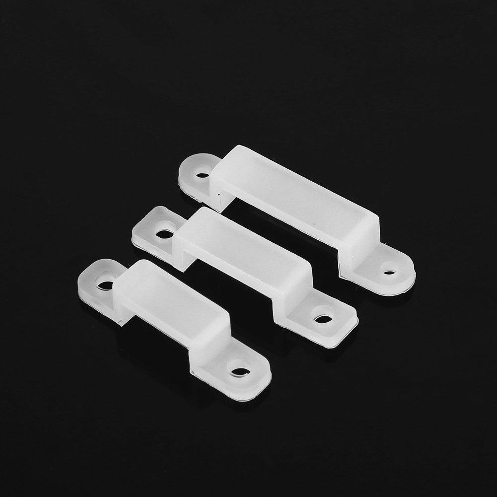 8mm Waterproof Silicone Holder Clip for 3528 5050 1210 RGB LED Strip Mounting - Secure Fixing Clips for 10mm LED Light Strips - Durable Watertight Mounting Brackets (Pack of XX) - Perfect for Home, Kitchen, Bedroom, and Outdoor LED Lighting Projects