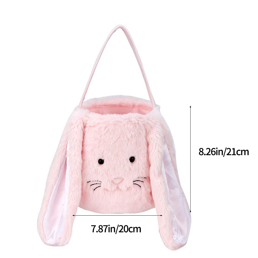 Soft Plush Easter Bunny Basket for Kids - Personalized Easter Egg Hunting Tote with Long Ears for Boys & Girls - Easter Decorations, Candy Holder & Gift Basket for Holiday Celebrations