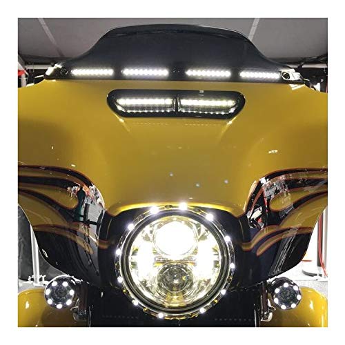 Harley Davidson Batwing LED Fairing Vent Insert 2014-2023 - Chrome Dynamic LED with White Running Light & Amber Turn Signal | Motorcycle Customization & Night Riding Safety